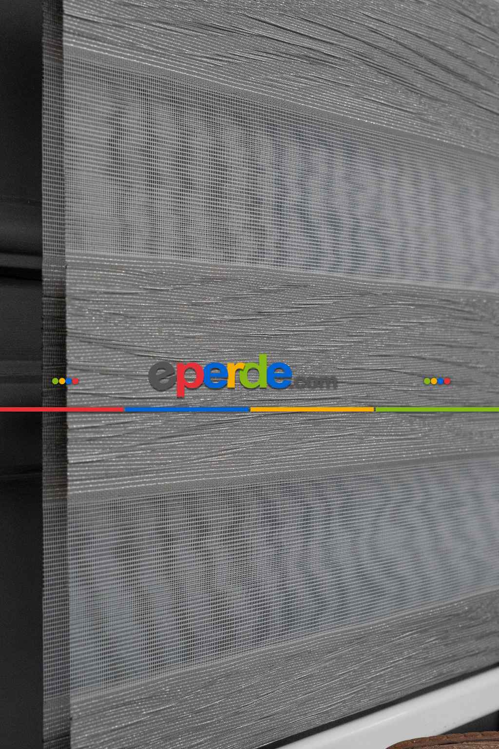 Zebra Perde - Gümüş Simli Kırık Pileli Zebra Perde, Lüx Orjinal