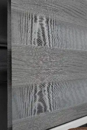 Zebra Perde - Gümüş Simli Kırık Pileli Zebra Perde, Lüx Orjinal