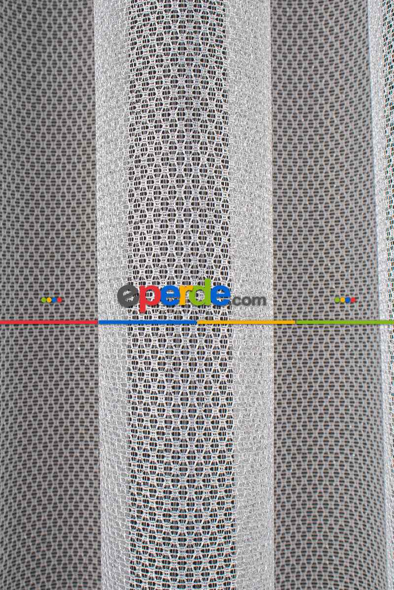 Salon - Yüksek Kalite Gümüş Simli Tül Perde - Gramajlı Ve Dökümlü, Armür Dokuma - Kruvaze Model Seçenekli