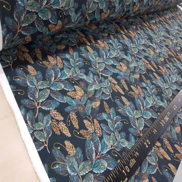 Mutfak Perdesi Kanat Fon Perde Desenli- Siyah