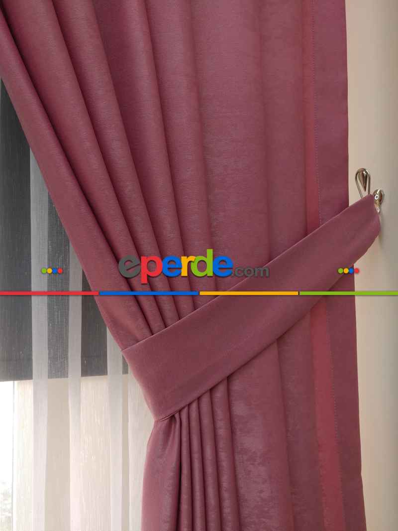 Soft Pembe Koyu Fon Perde Geniş En (285)- Pembe Koyu