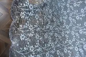Salon Renk Geçişli Gri Degrade Etek Ucu Çiçek Desenli Örme Tül Perde- Gri-füme-antrasit