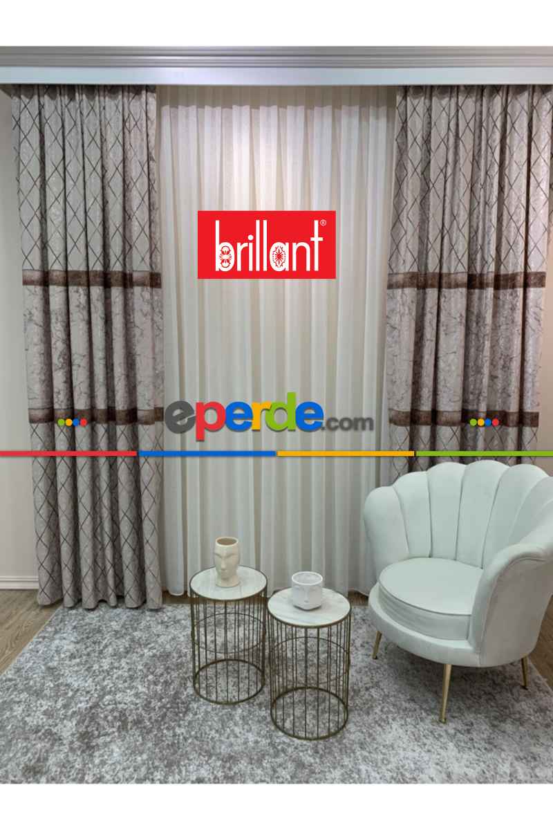 Brillant Fon Perde Yeni Moda Tasarım Renk Kanat Yan Perdeler Salon Misafir Odası Perde