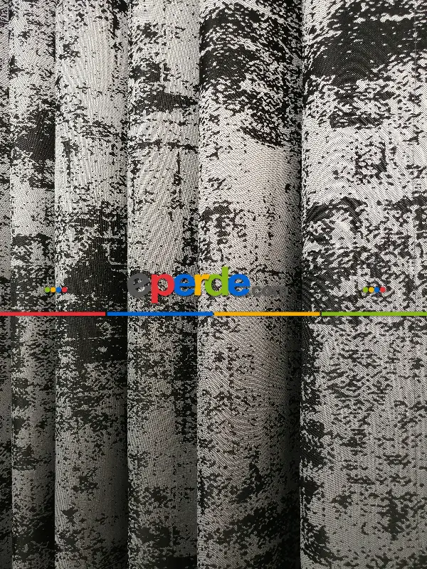 Jakar Dokuma - Spor Desenli Fon Perde- Siyah-gri Açık