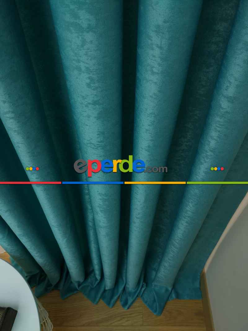 Soft Fon Perde- Turkuaz Yeşili Ara Renk