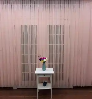 Yavru Ağzı-pembe Rengi Grek Tül Perde - Petek Zemin- Pembe-yavru Ağzı - Kurşunlu Tül
