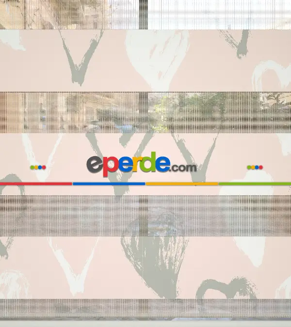 Çocuk Odası Zebra - Kalp Desenli Baskılı Zebra Perde- Çok Renkli