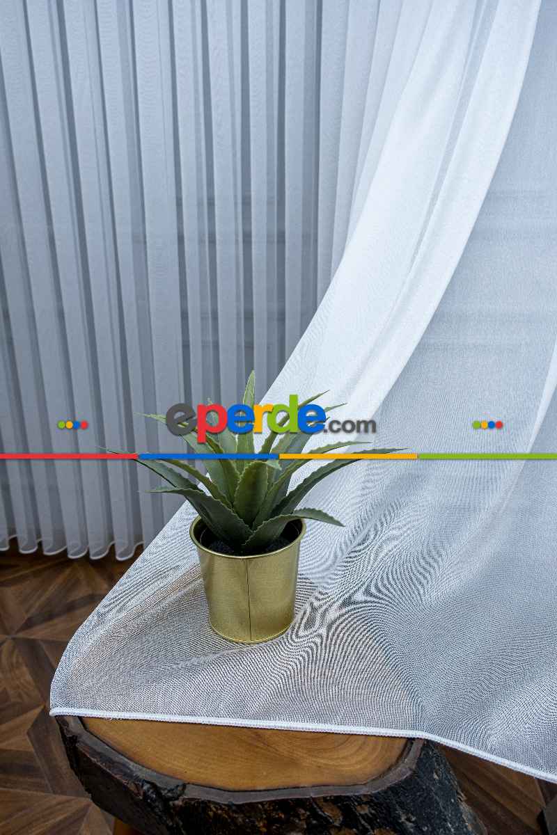 Mutfak - Torino Salon Odası Düz Tül Perde- Ekru