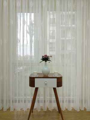 Ekru Serpme Kilim Desenli Özel Örme Dokulu Tül Perde- Ekru