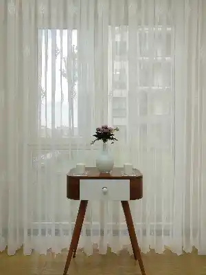 Ekru Serpme Kilim Desenli Özel Örme Dokulu Tül Perde- Ekru