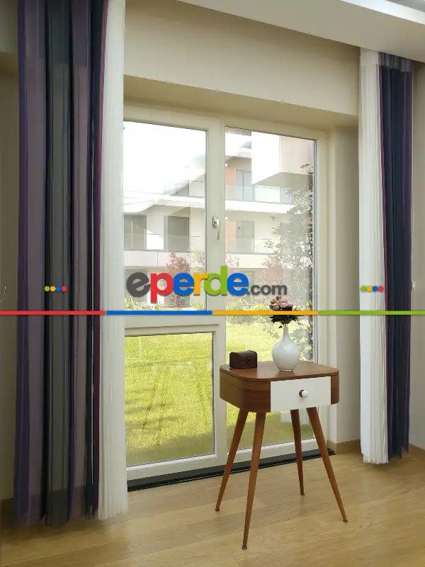 1. Kalite Çizgili Tül Dikey Zebra Perde Mor Ft23 - Parlament Ft33 - Gül Kurusu Ft21- Lacivert-mor-krem Açık-gül Kurusu