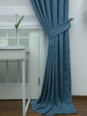 Mavi - Düz Fon Perde- Mavi