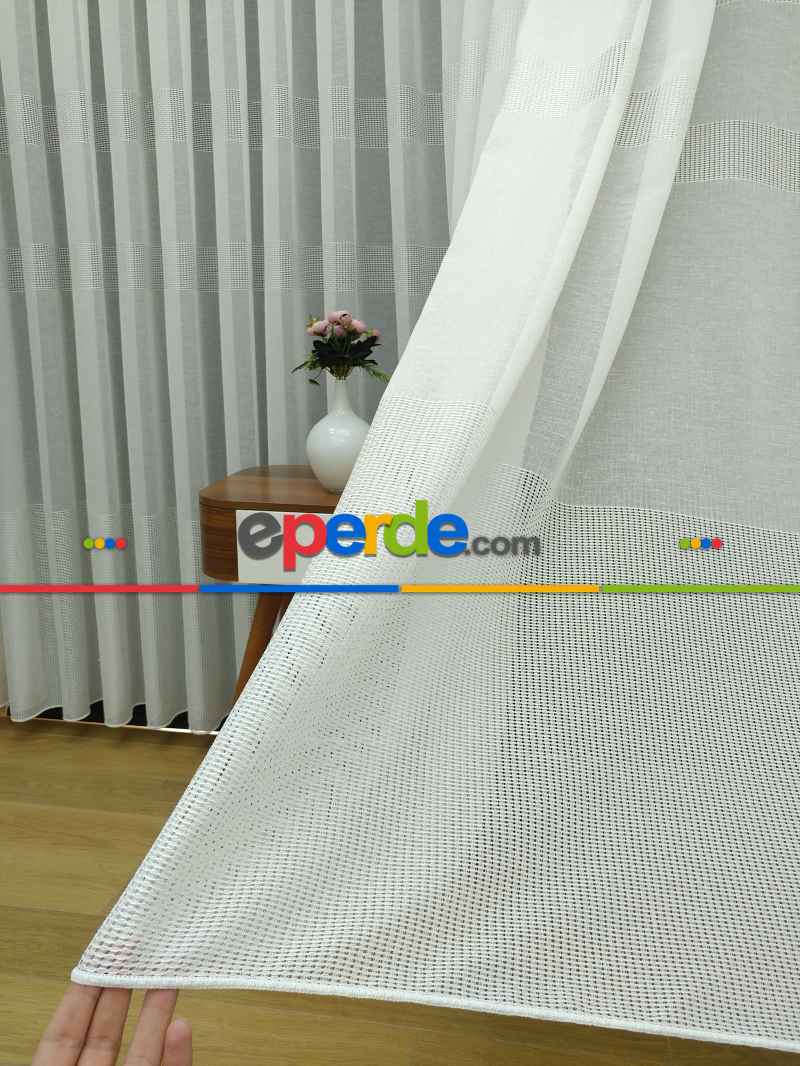 Mutfak - Keten Tül Perde- Ekru