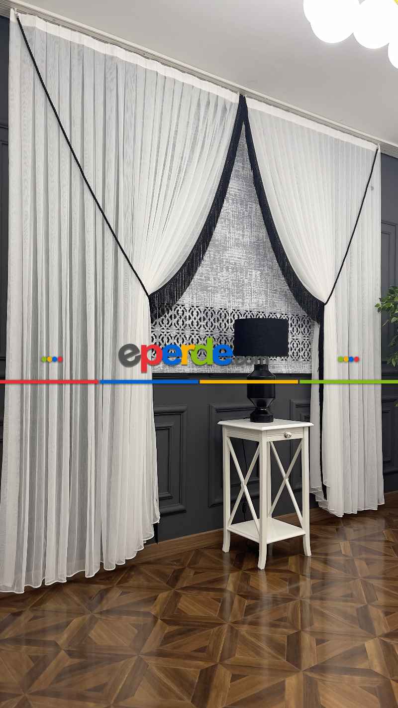 Oturma Odası - Premium Kalite Lazerkesim Desenli Stor Perde-2023