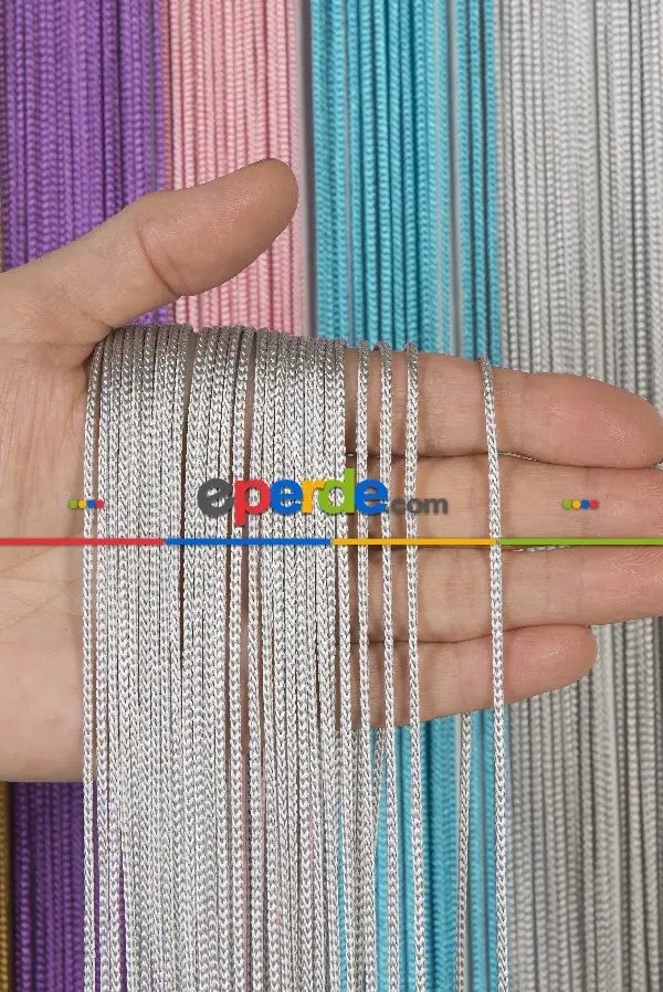 Kalın Zincir Serisi İp Perde Gri- Gri-füme-antrasit