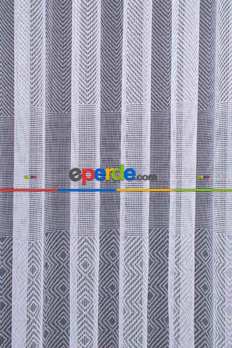 Herringbone (balık Sırtı) Örme Tül Perde - Modern Ve Minimalist Tasarım - Beyaz