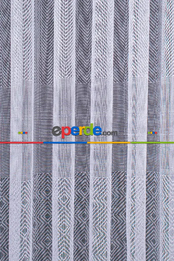 Herringbone (balık Sırtı) Örme Tül Perde - Modern Ve Minimalist Tasarım - Beyaz