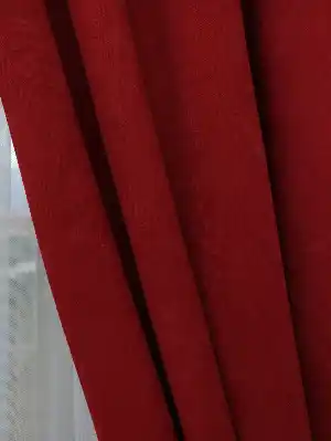 Kırmızı Düz Fon Perde - Kırmızı