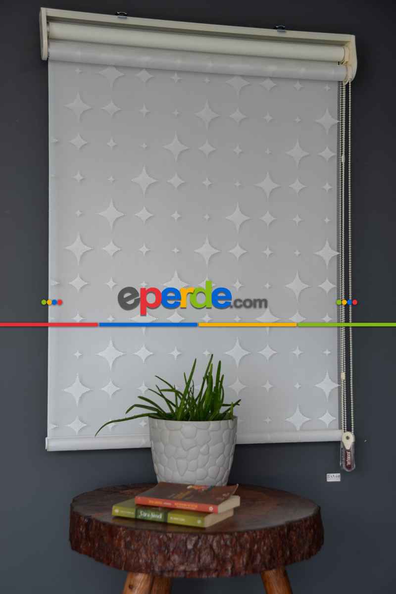 Halim Perdesan Dacuz-201 Beyaz Renk Etekli Veya Eteksiz Çift Mekanizmalı Tül Stor Perde