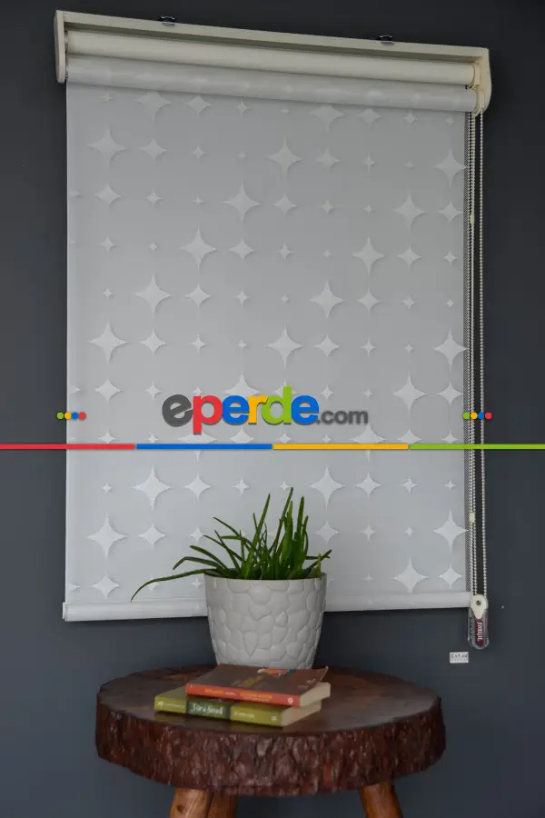 Halim Perdesan Dacuz-201 Beyaz Renk Etekli Veya Eteksiz Çift Mekanizmalı Tül Stor Perde