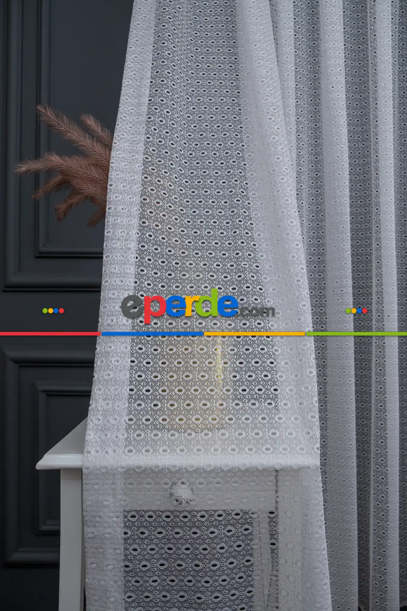 Taç Tül Perde - Dantella Tül Perde - Ütü İstemeyen Tül - Örme Delikli Tül - Spor Desenli Tül