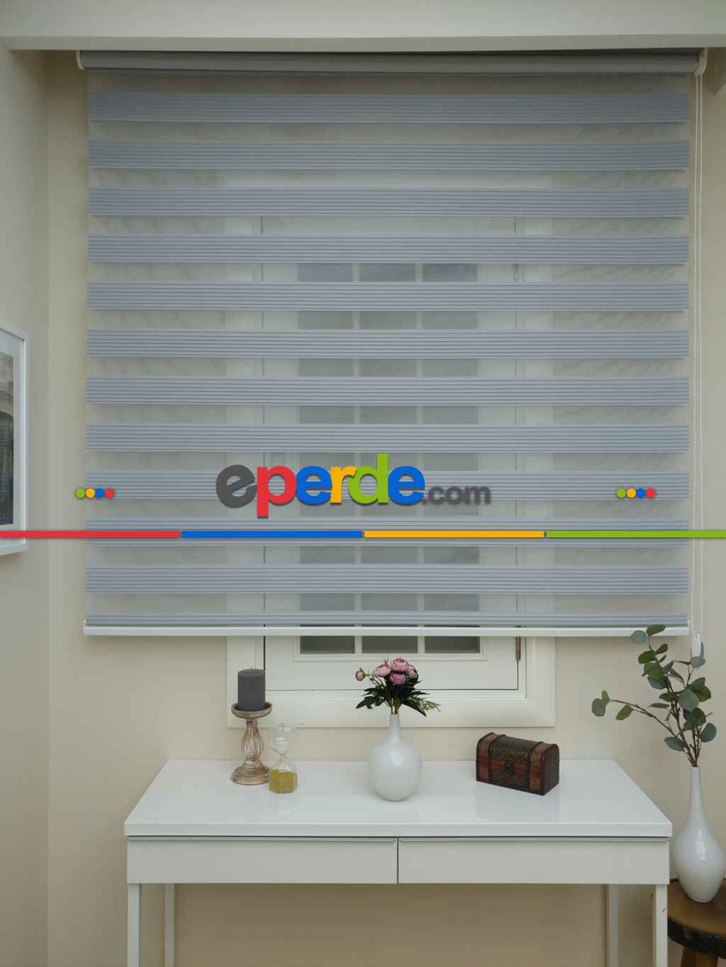 Salon Zebra - Zebra Perde - Dar Pileli Zebra Perde- Gri-Füme-Antrasit