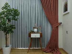 Keten Açık Kiremit Renk Düz Fon Perde- Kiremit Rengi