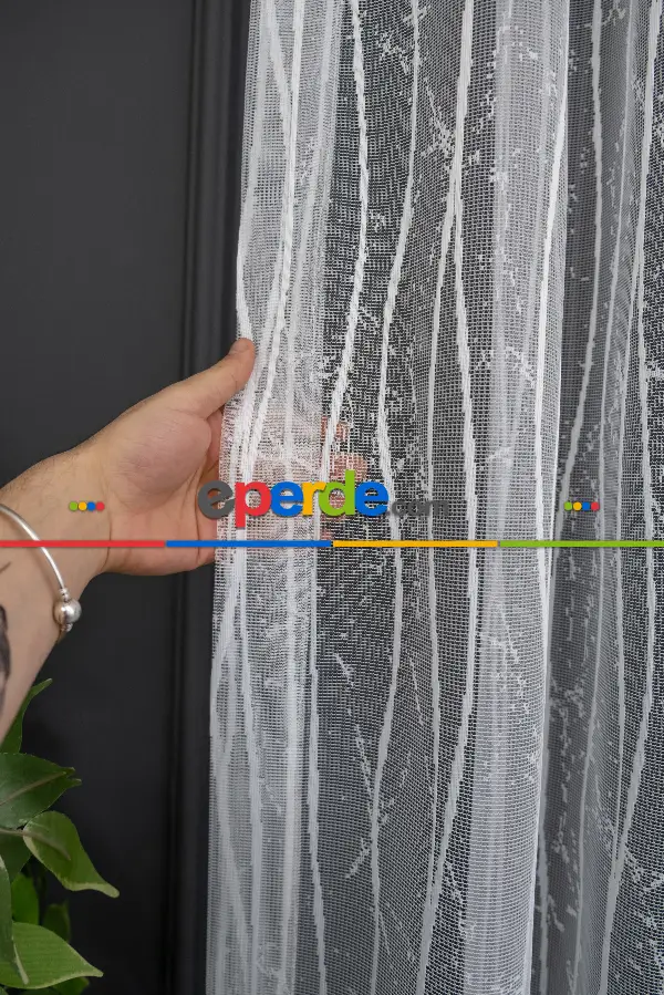 Taç Es S Modern Tasarım Taç Örme Tül Perde