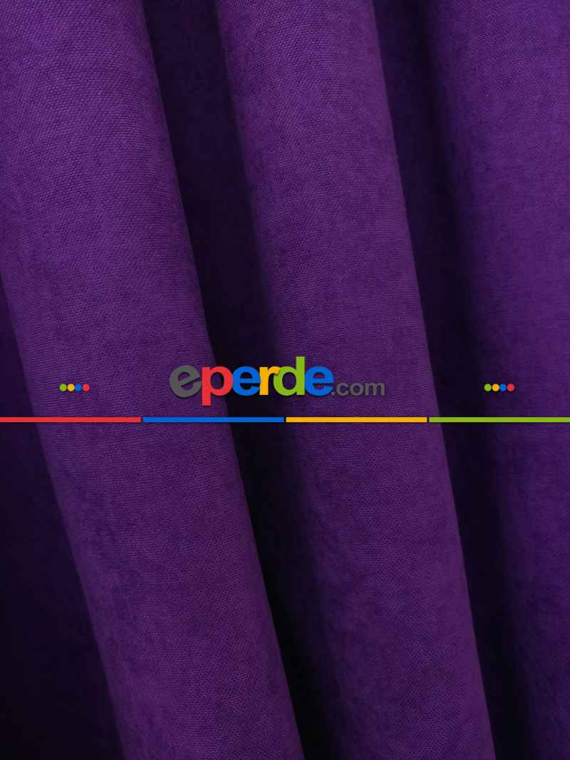 Mor Düz Fon Perde - Mor