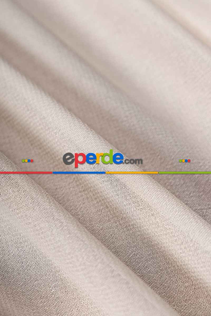 Yatak Odası - Krep Altın Düz Tül Perde