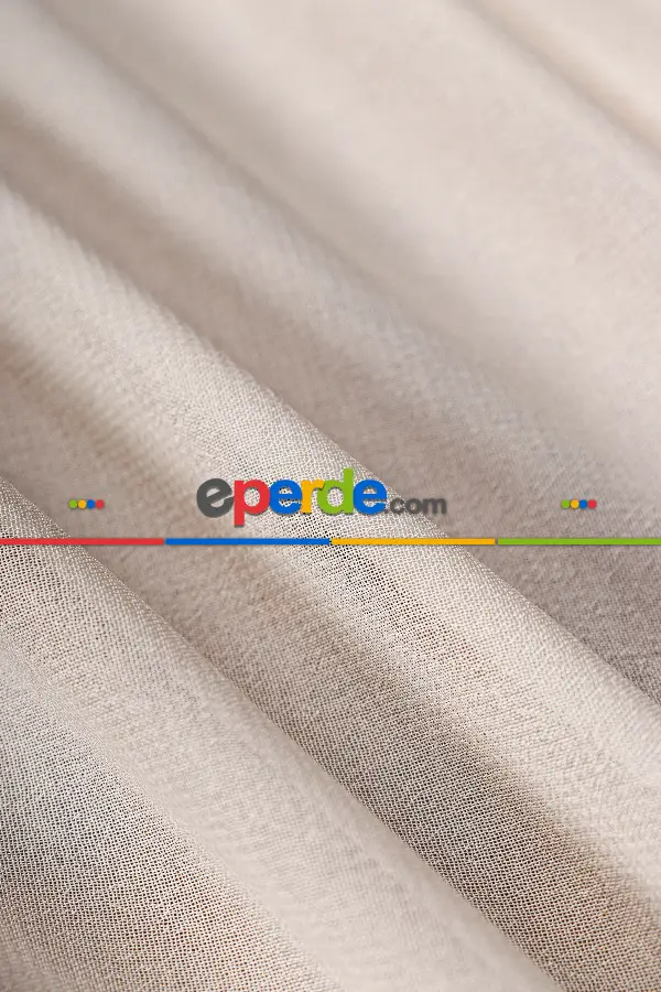 Krep Altın Düz Tül Perde