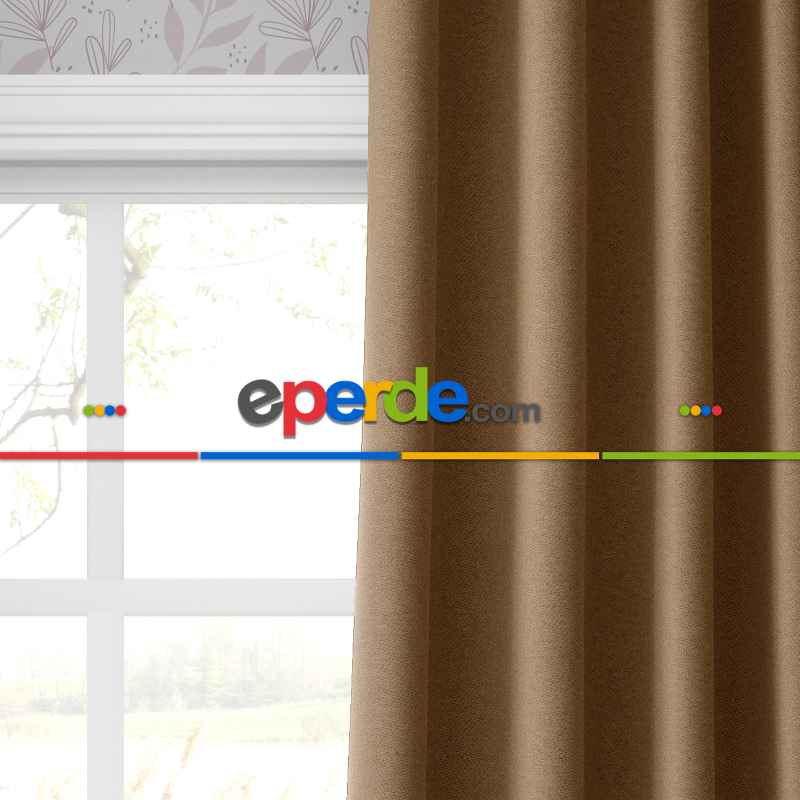 Blackout Karartma Tek Kanat Fon Perde Tarçın Kahve