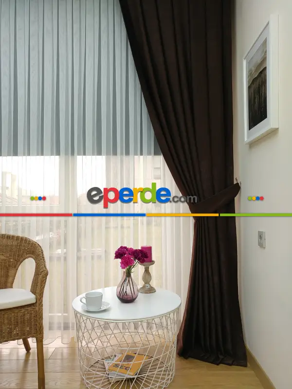 Soft Koyu Kahve Fon Perde (180)- Kahve Koyu