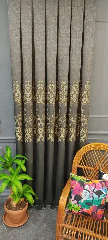 Yatak Odası - Kahverengi Desenli Fon Perde, Adet Fiyatıdır, İstediğiniz Boy Ölçüsünde Dikilir, Eni 50 İla 100cm Arası Seçenekler, Sık Piledir 100cm X 1cm 