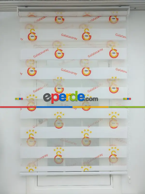 Gs Galatasaray Zebra Perde- Kırmızı-sarı