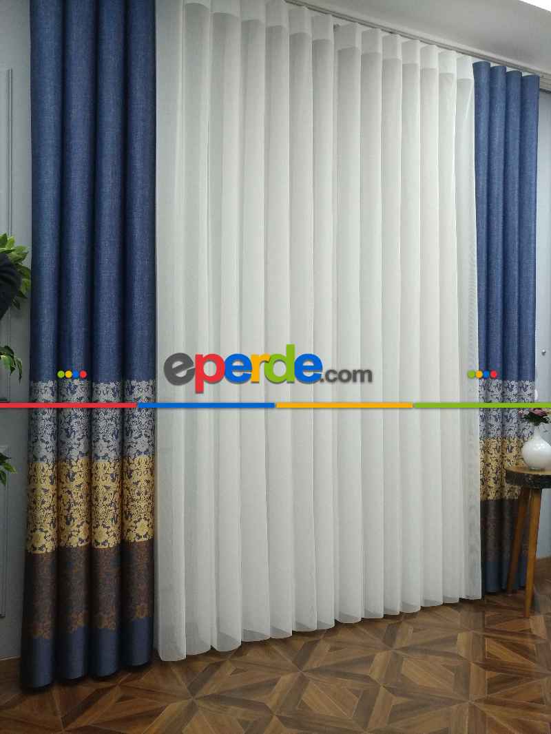 Lens Akıllı Dikey Tül Perde Antik-52- Çok Renkli 2