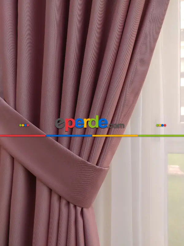 Gül Kurusu Blackout Düz Fon Perde- Gül Kurusu