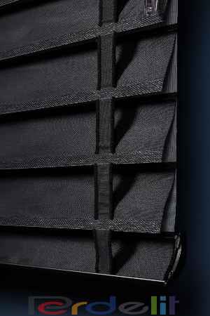 Siyah 50mm Silüet Kumaş Jaluzi Perde