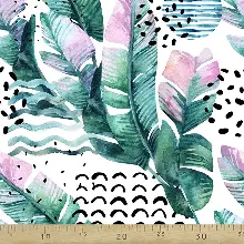 Mutfak Perdesi Kanat Fon Perde Yaprak Desenli- Siyah