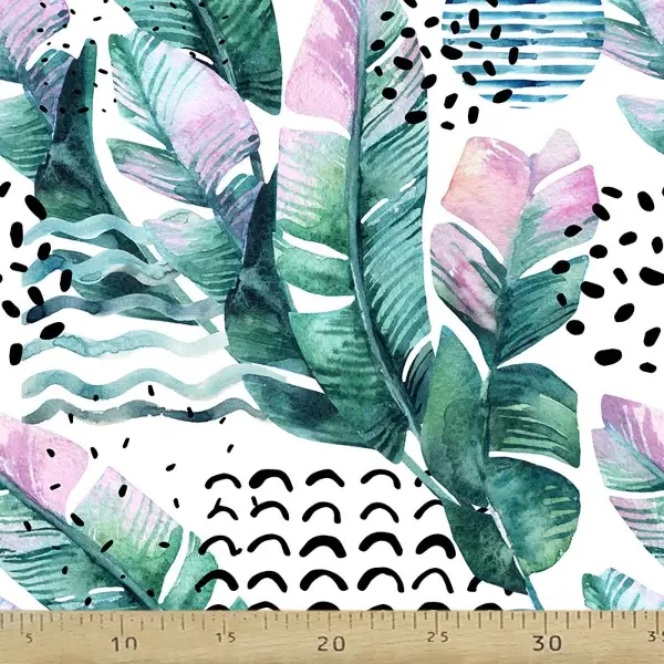 Mutfak Perdesi Kanat Fon Perde Yaprak Desenli- Siyah