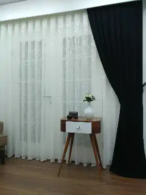 Siyah - Düz Fon Perde ( 180 Eninde )- Siyah
