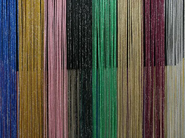 Gri Rengi İp Perde İnce Zincir Simli Serisi- Gri-füme-antrasit-gümüş