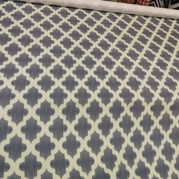 Geometrik Desenli Fon Perde Evm366 _g - Kumaşı Kalındır Duck Bezi Değildir.- Gri-füme-antrasit-beyaz