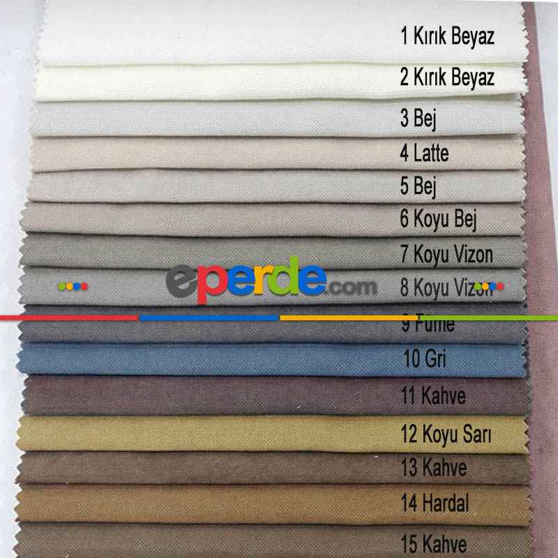 Düz Sade Mutfak Fon Perde Yan Kanat Perdesi- Lacivert