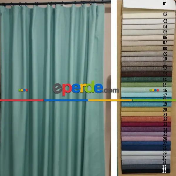 Yatak Odası - Geniş Enli Jakarlı Dokuma Salon Yatak Odası Lüks Perdeler 33 Renk Seçenekli