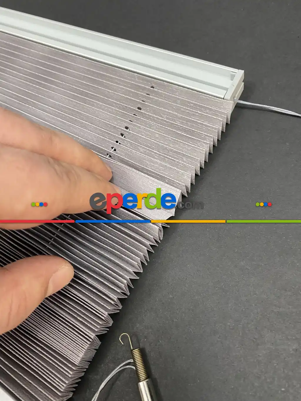 Plisel Perde, Gri Ekg Seri Cam Balkon Perdesi 1. Kalite Matkapsız Montaj Yaylı Sistem