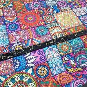 Etnik Desenli Döşemelik Perdelik Kumaş Evm1062-  Çok Renkli 2