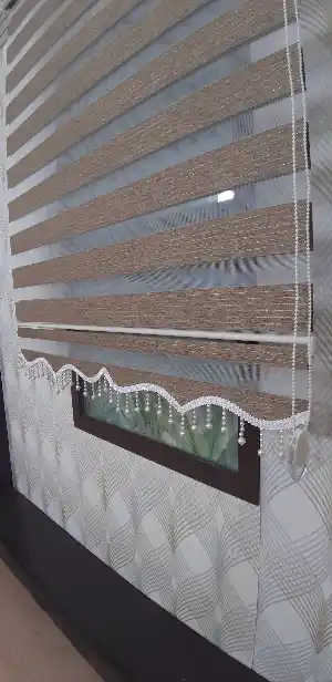Salon Zebra - Koyu Çizgili Kahve Bambu Zebra Perde- Kahve Koyu