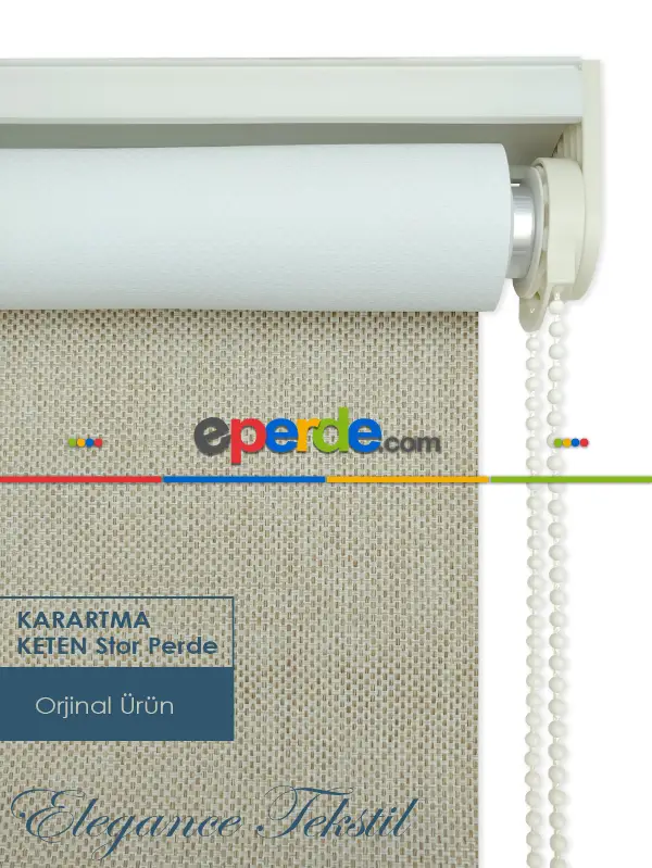 Hasır Stor Perde - Karartma Işık Geçirmeyen - 6 Farklı Renk- Siyah-gri-füme-antrasit-krem-bej-vizon Rengi-ekru-çok Renkli