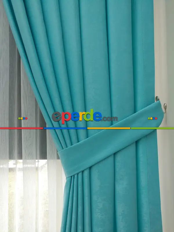 Yatak Odası - Soft Fon Perde- Turkuaz